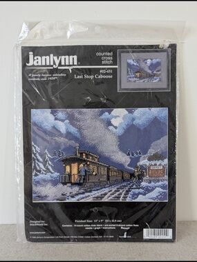 Janlynn LAST STOP CABOOSE Counted Cross Stitch Kit Train 02-451